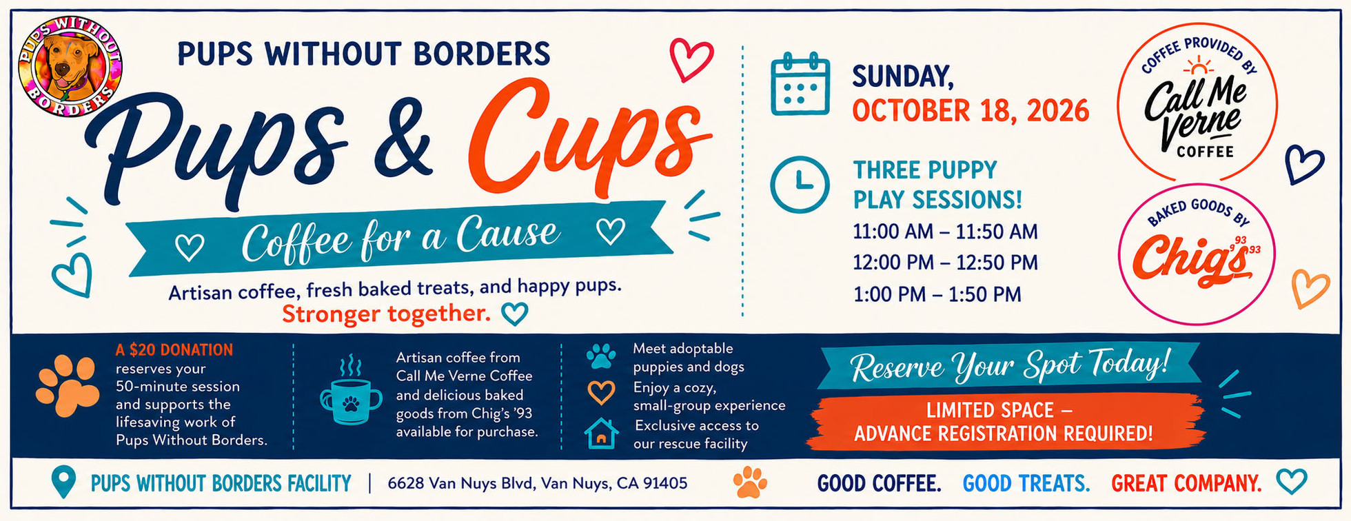 Pups & Cups: Coffee for a Cause October 18, 2026